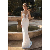 Spaghetti Straps Appliques Mermaid Wedding Dresse For Women Lace Beach Charming Bride Gowns Robe De Mariée Customize White
